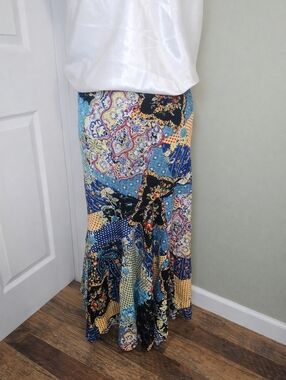 The Pyramid Collection Quilt Patchwork Maxi Skirt Cottagecore Boho Floral